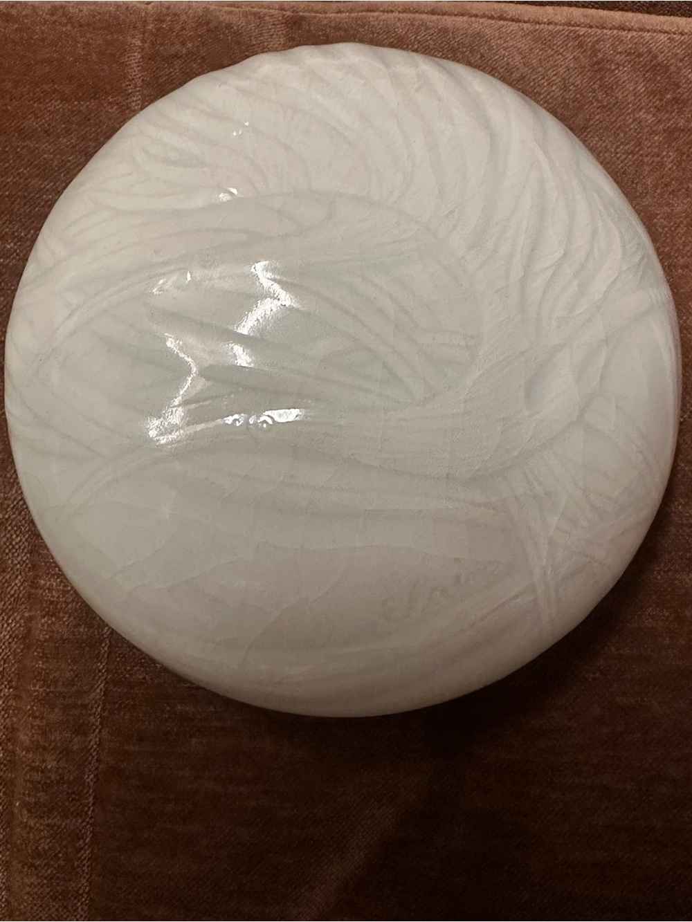 Elaine Coleman signed SK Satin Kristine Matte Ceramic carved Studio pottery